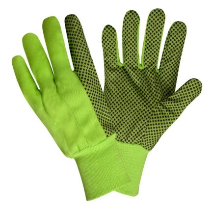 Hi-Vis Lime Cotton Canvas Gloves with Dots G22715L Price In Doha Qatar